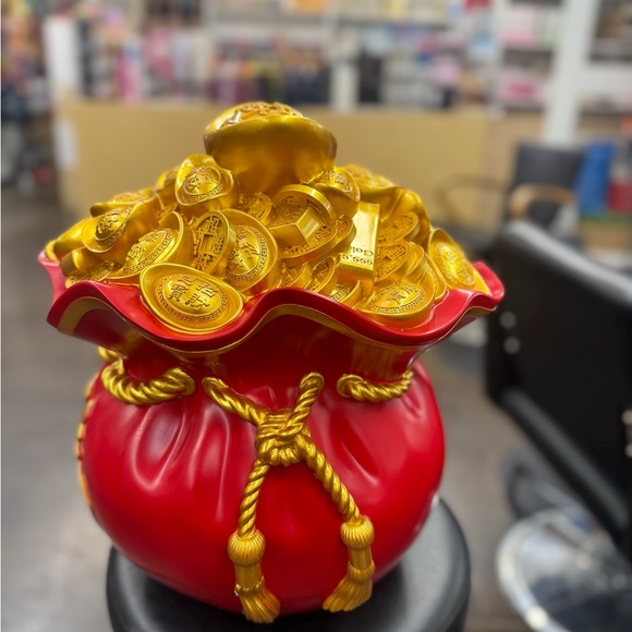Red and Gold Decorative Money Bag